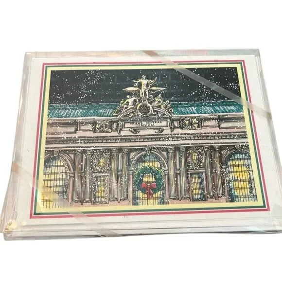New York City Grand Central Station Terminal 8 Christmas Cards W Envelopes New - Picture 2 of 5